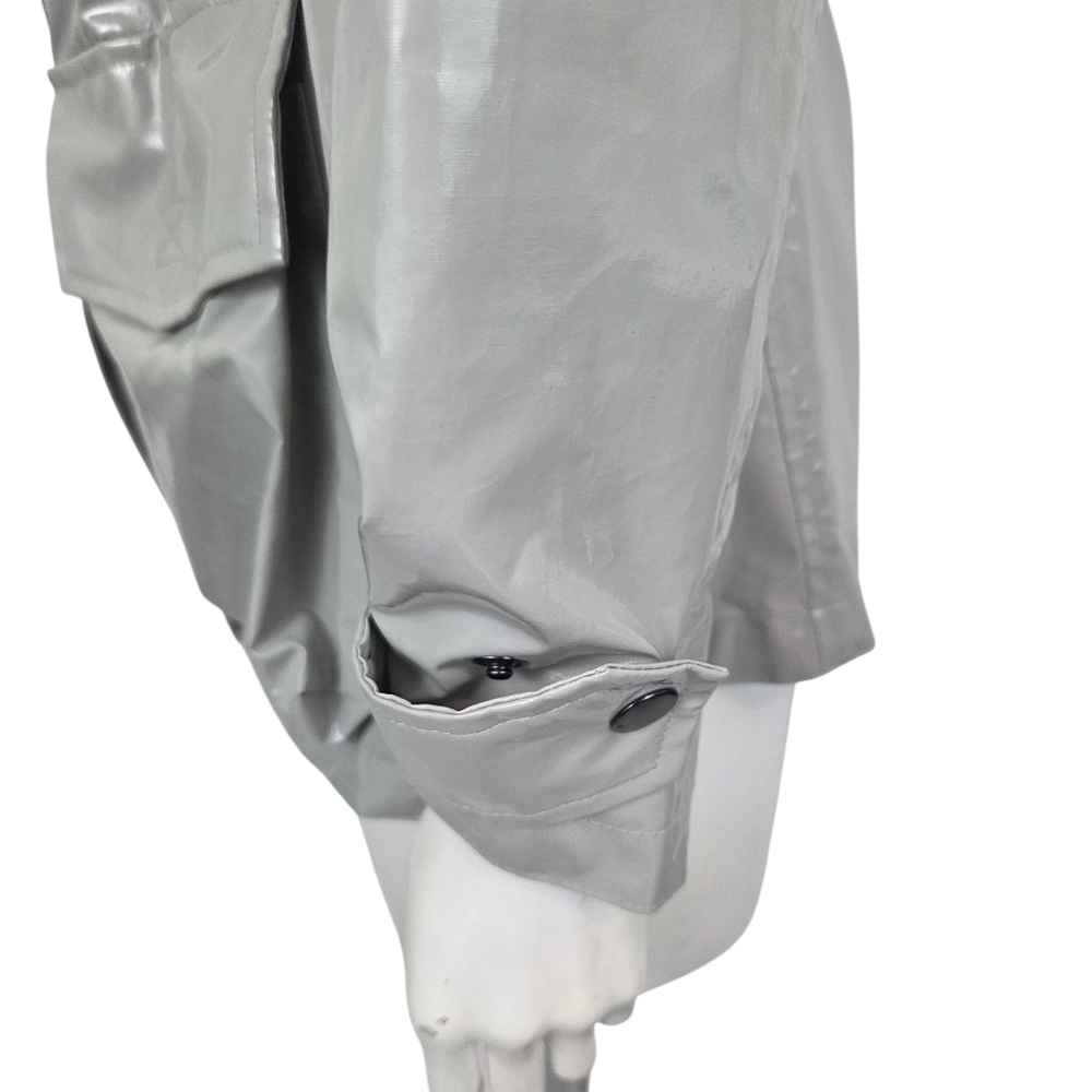 Jane Post Rain Slicker Rain Jacket Coat Womens XS Gray Minimalist Designer - Picture 8 of 12